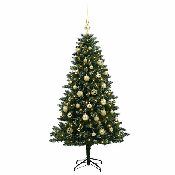 Muovinen joulukuusi koristeilla 150 cm 150 LEDiä