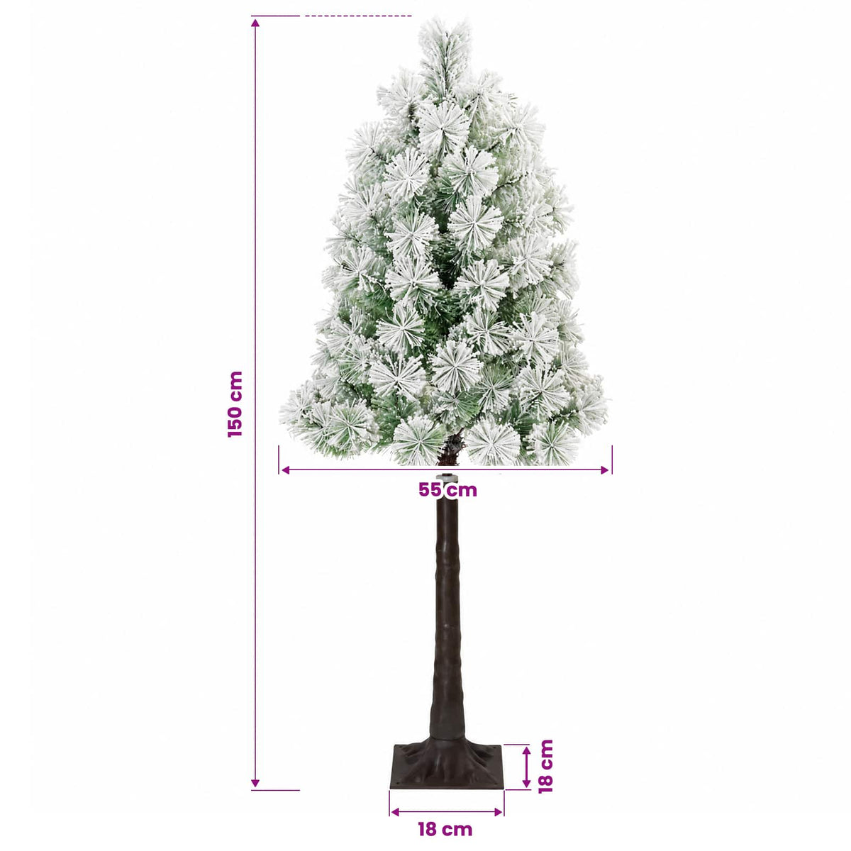 Saranallinen tekojoulukuusi koristepalloilla 150 cm 150 LEDiä