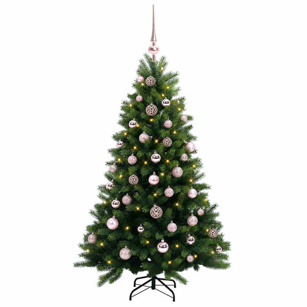 Muovinen joulukuusi koristeilla 120 cm 150 LEDiä
