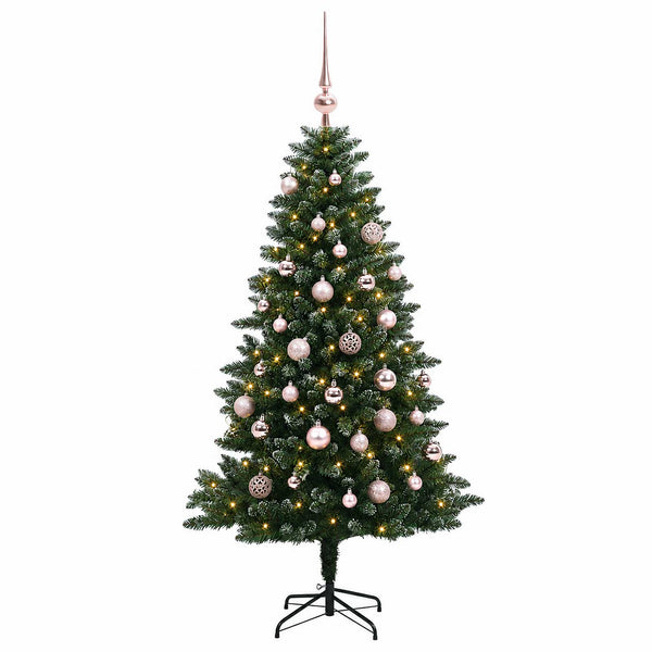Muovinen joulukuusi koristeilla 120 cm 150 LEDiä