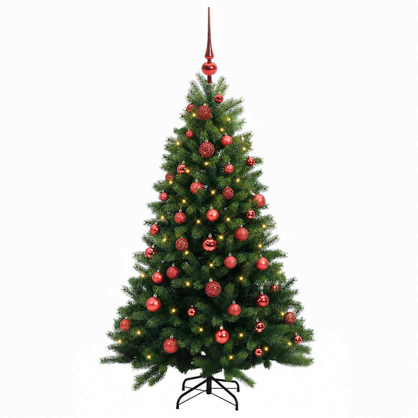 Muovinen joulukuusi koristeilla 120 cm 150 LEDiä