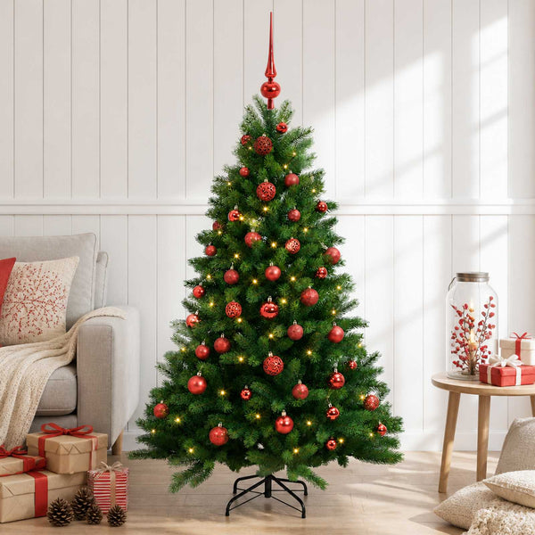 Muovinen joulukuusi koristeilla 120 cm 150 LEDiä