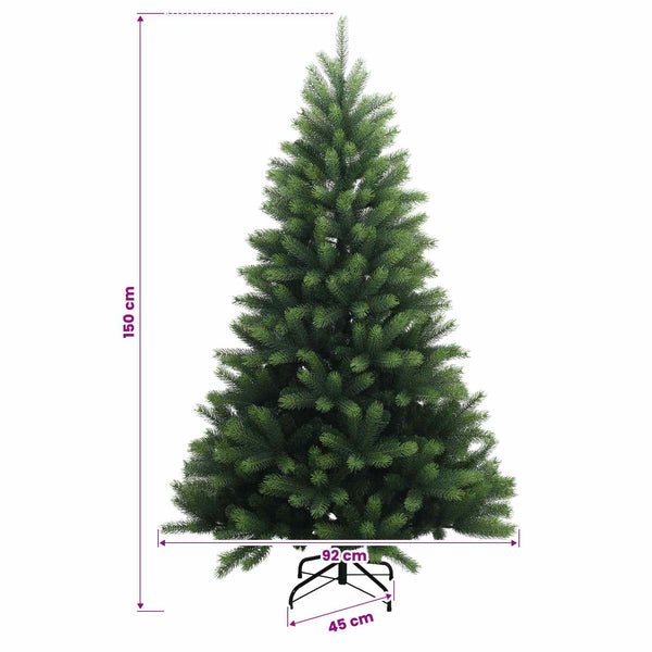 Muovinen joulukuusi koristeilla 150 cm 150 LEDiä