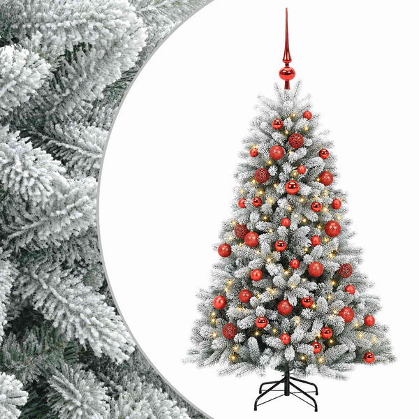 Muovinen joulukuusi koristeilla 150 cm 150 LEDiä
