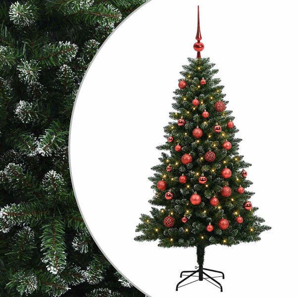 Muovinen joulukuusi koristeilla 120 cm 150 LEDiä