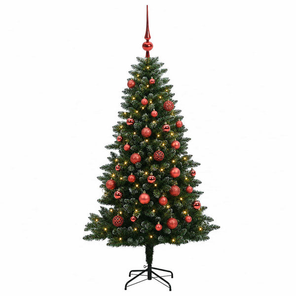 Muovinen joulukuusi koristeilla 120 cm 150 LEDiä