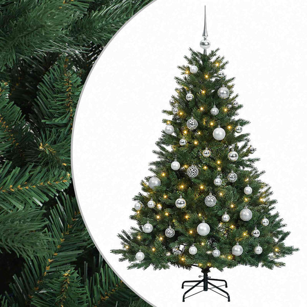 Tekokuusi joulupalloilla 120 cm 150 LEDiä Lämpimän Valkoinen