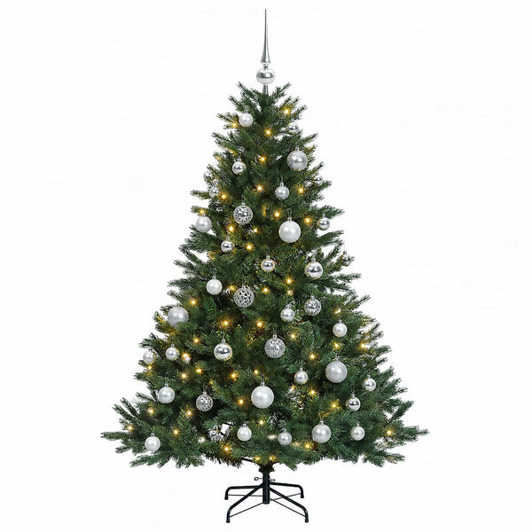 Tekokuusi joulupalloilla 120 cm 150 LEDiä Lämpimän Valkoinen