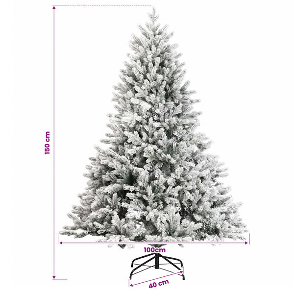 Tekokuusi joulupalloilla 150 cm 150 LEDiä Lämpimän Valkoinen