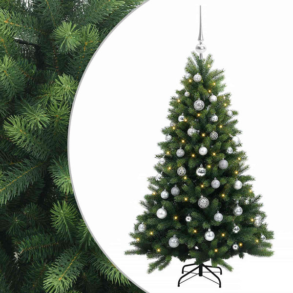Muovinen joulukuusi koristeilla 120 cm 150 LEDiä