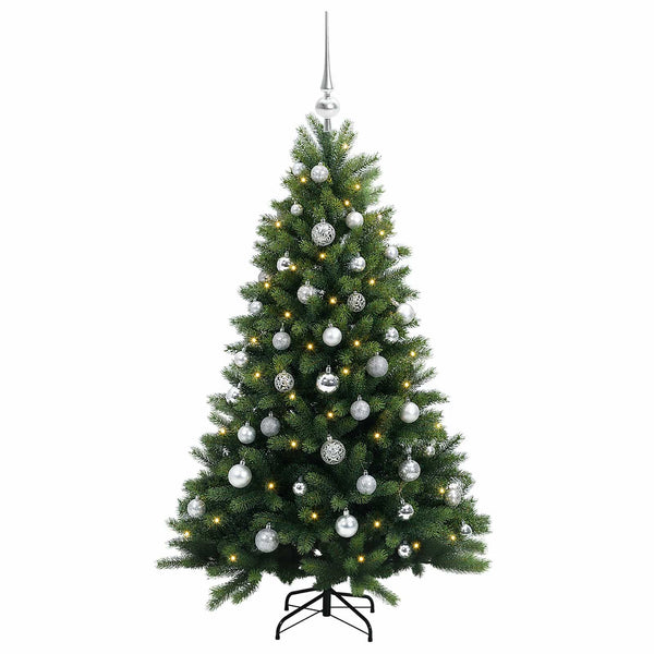 Muovinen joulukuusi koristeilla 150 cm 150 LEDiä
