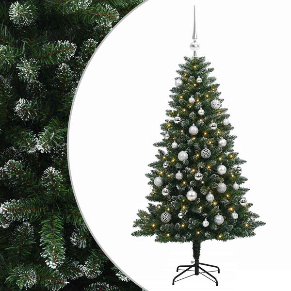 Muovinen joulukuusi koristeilla 120 cm 150 LEDiä