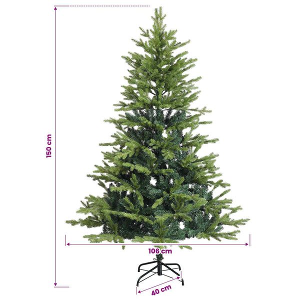 Muovinen joulukuusi koristeilla 150 cm 150 LEDiä