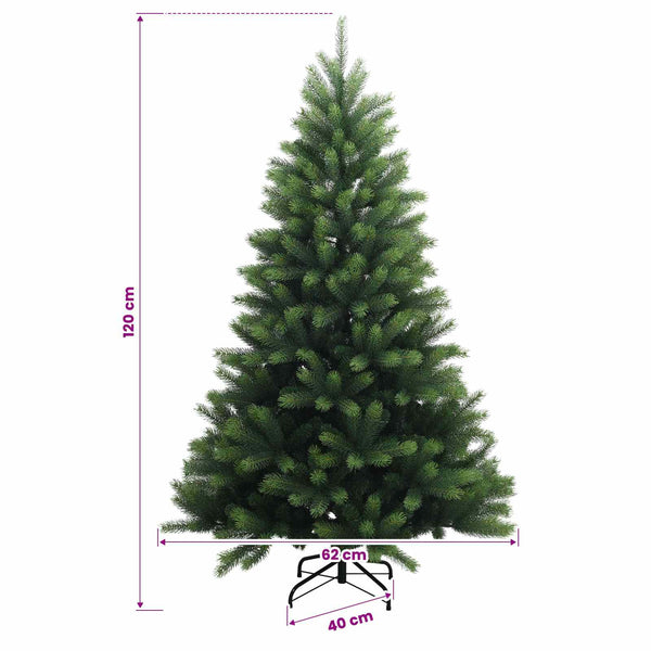Muovinen joulukuusi koristeilla 120 cm 150 LEDiä