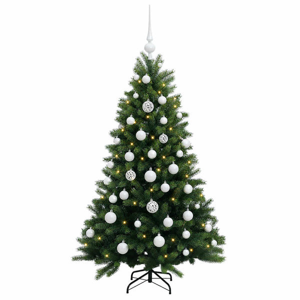Muovinen joulukuusi koristeilla 150 cm 150 LEDiä