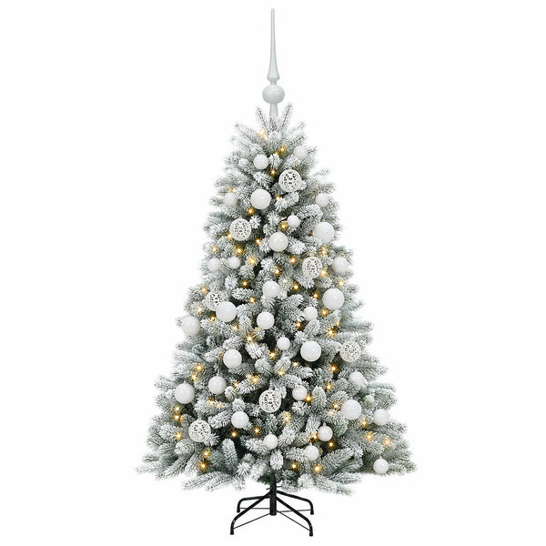 Muovinen joulukuusi koristeilla 150 cm 150 LEDiä
