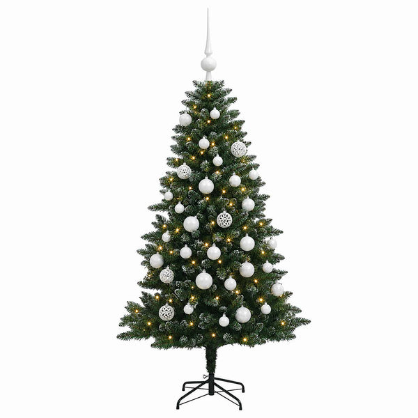Muovinen joulukuusi koristeilla 120 cm 150 LEDiä