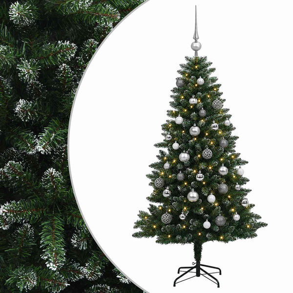 Muovinen joulukuusi koristeilla 120 cm 150 LEDiä