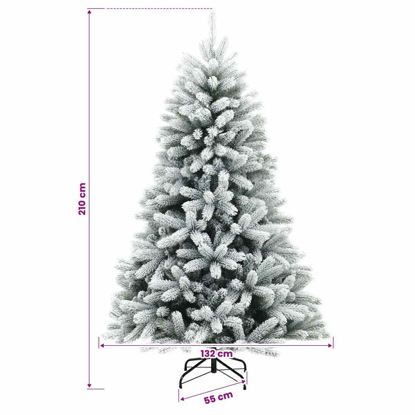 Muovinen joulukuusi koristeilla 210 cm 300 LEDiä