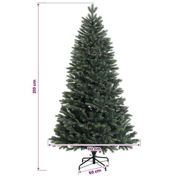 Muovinen joulukuusi koristeilla 210 cm 300 LEDiä