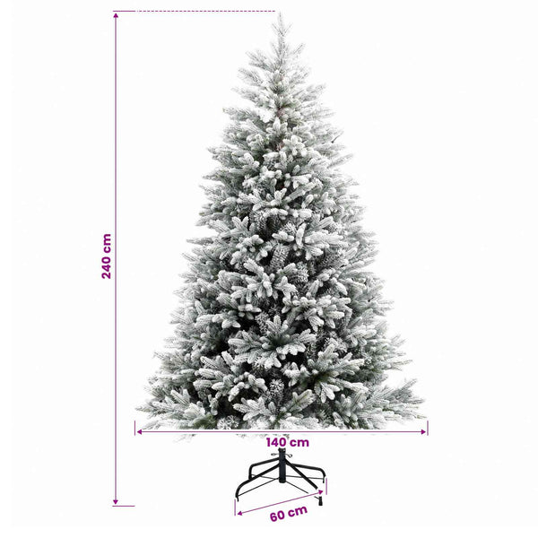 Muovinen joulukuusi koristeilla 240 cm 300 LEDiä