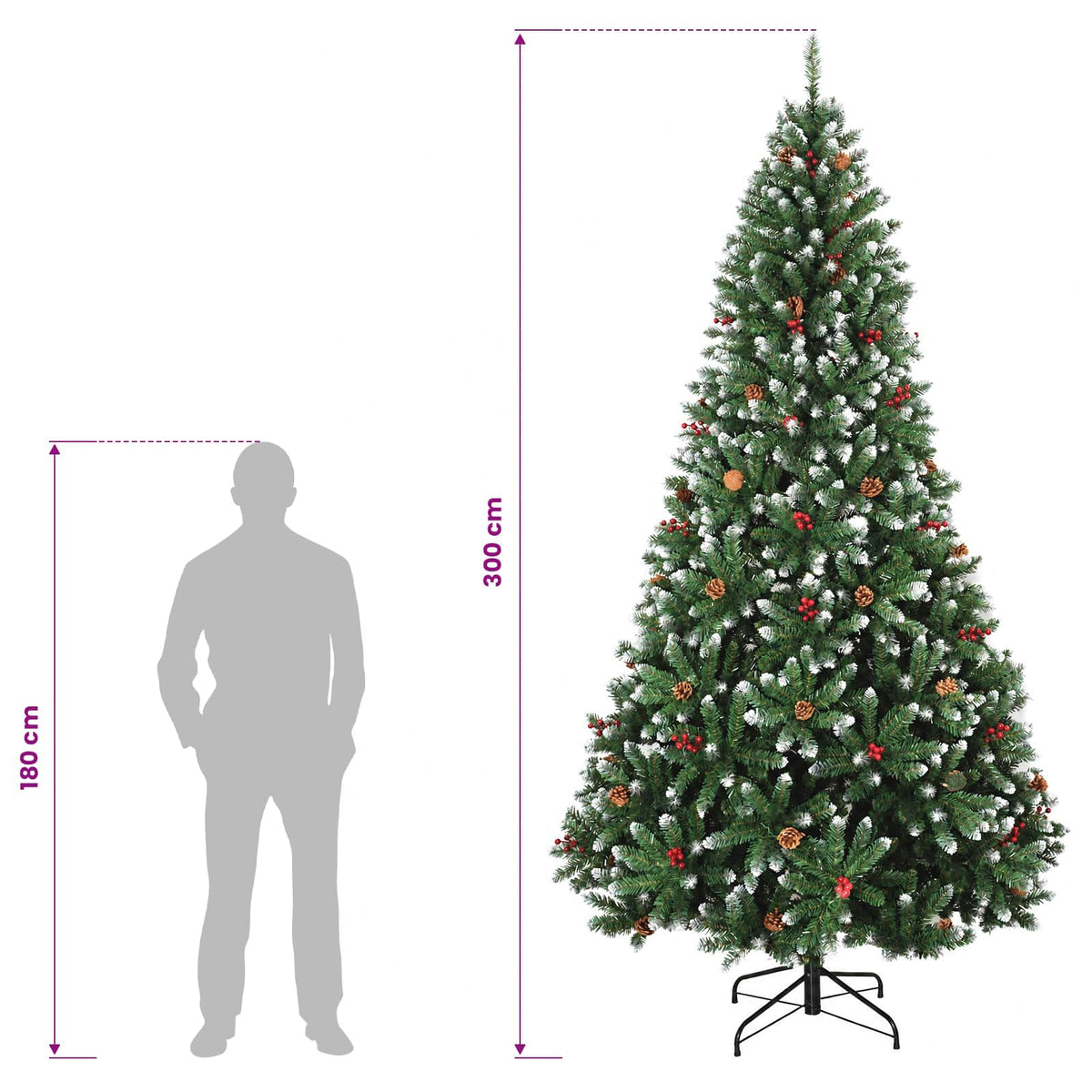 Salkomallinen tekoinen joulukuusi 300 cm 300 LEDiä