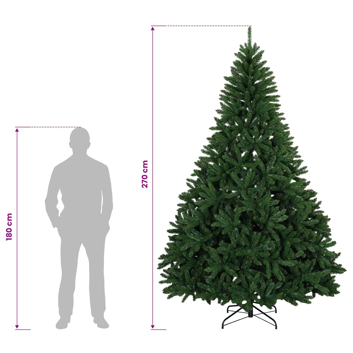 Salkomallinen tekoinen joulukuusi 270 cm 300 LEDiä