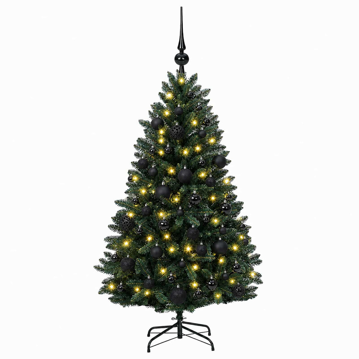 Tekokuusi keskivihreä joulupalloilla 270 cm 300 LEDiä