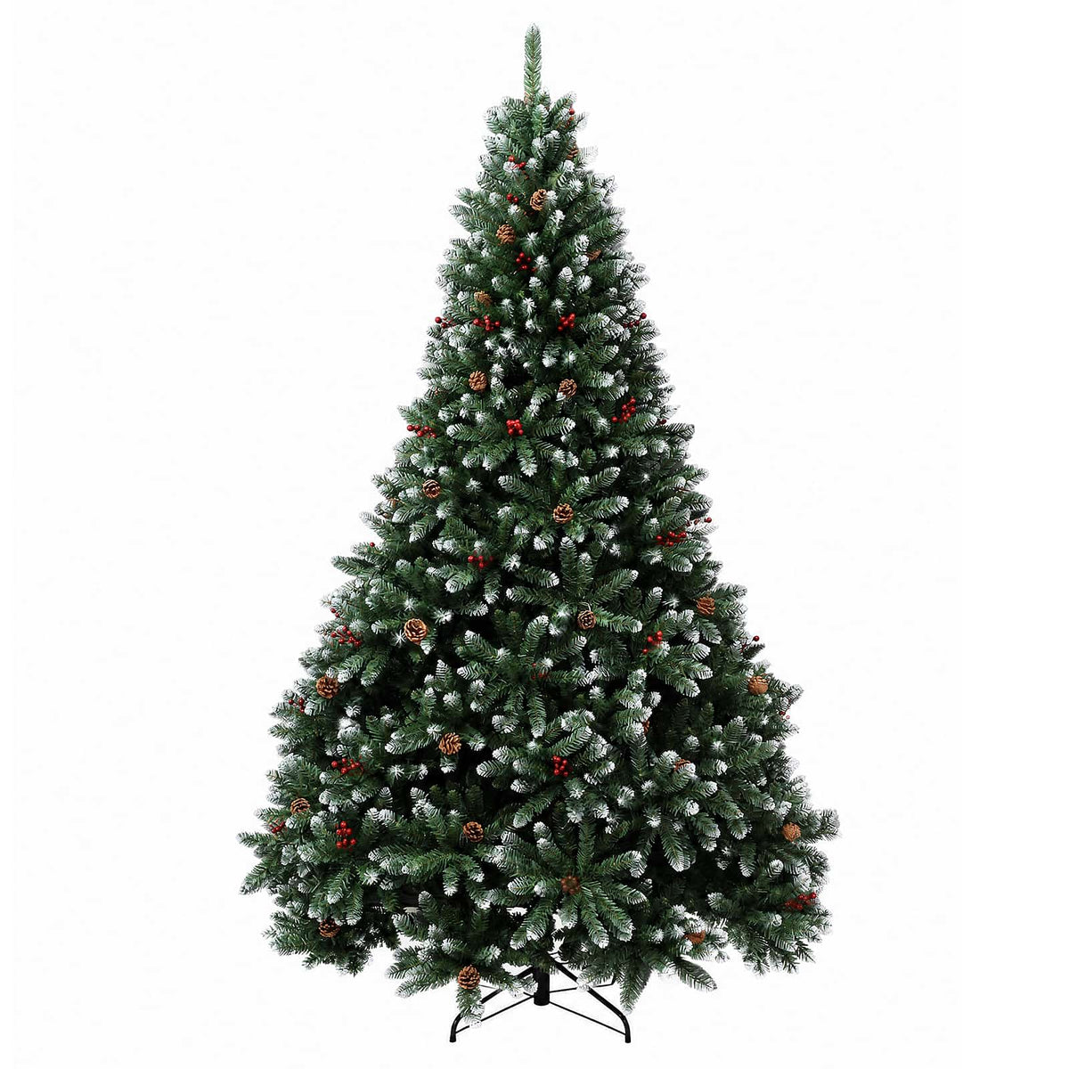 Vihreä tekokuusi joulupalloilla 270 cm 300 LEDiä