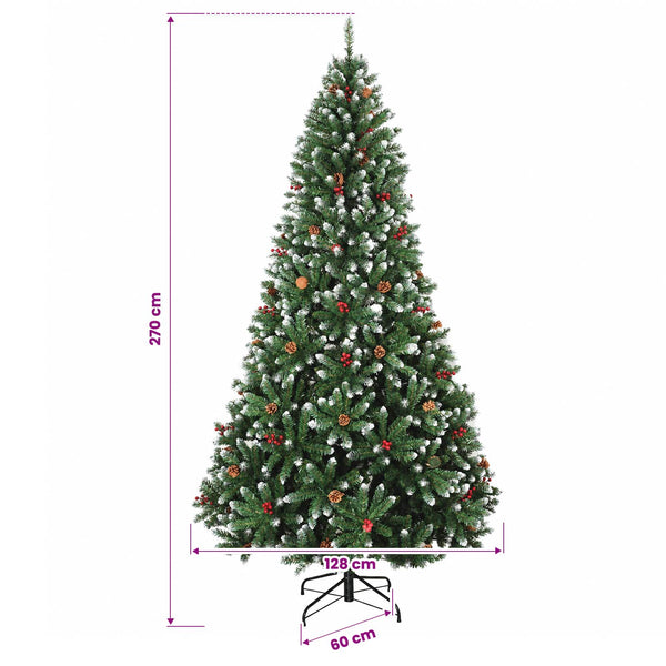Muovinen joulukuusi koristeilla 270 cm 300 LEDiä