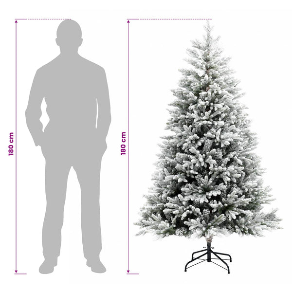 Salkomallinen tekoinen joulukuusi 180 cm PVC ja metalli