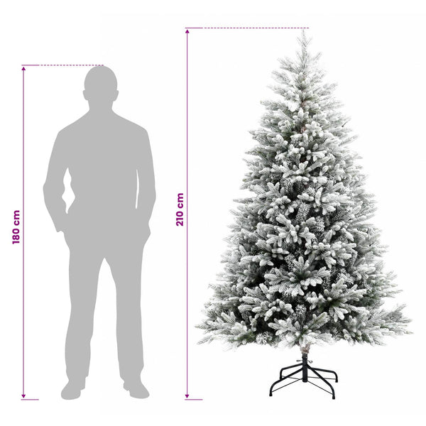 Salkomallinen tekoinen joulukuusi 210 cm PVC ja metalli