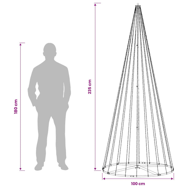 LED-joulupuu EKENAS 235 cm 500 LEDiä Lämpimän Valkoinen Rauta