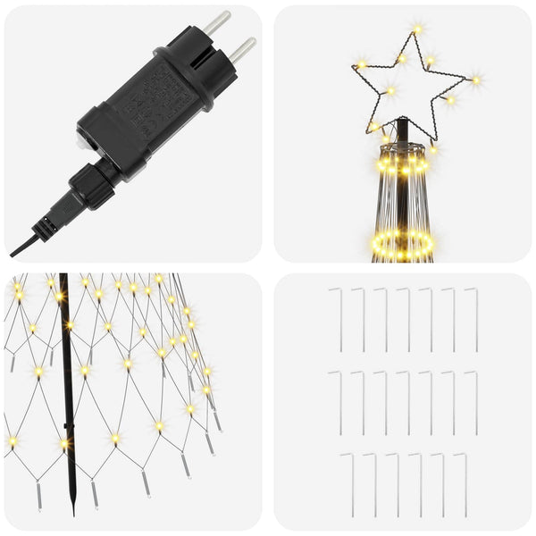 LED-joulupuu EKENAS 180 cm 230 LEDiä Lämpimän Valkoinen Rauta