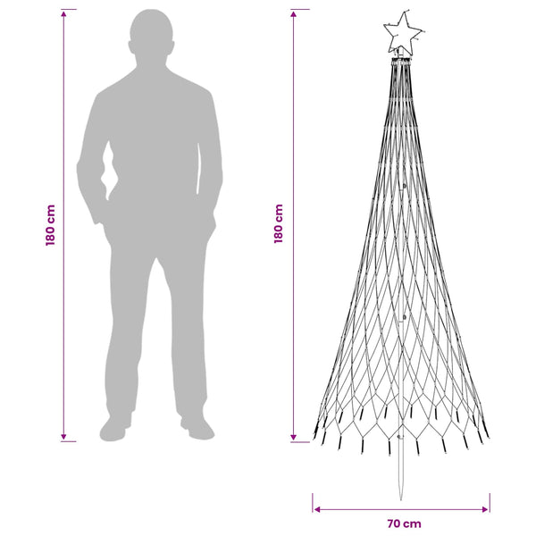 LED-joulupuu EKENAS 180 cm 230 LEDiä Lämpimän Valkoinen Rauta