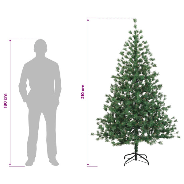 Salkomallinen tekoinen joulukuusi 210 cm PVC ja metalli Vihreä