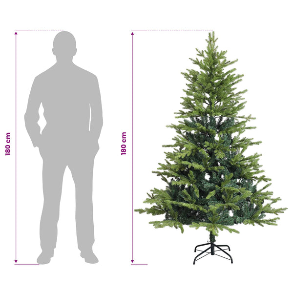 Salkomallinen tekoinen joulukuusi 180 cm PVC ja metalli Vihreä