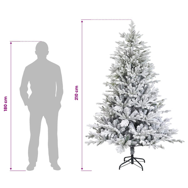 Salkomallinen tekoinen joulukuusi 210 cm PVC ja metalli