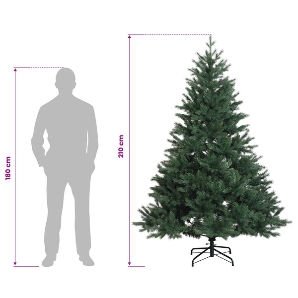 Salkomallinen tekoinen joulukuusi 210 cm PVC ja metalli Vihreä