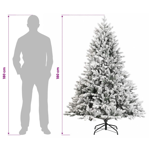 Salkomallinen tekoinen joulukuusi 180 cm PVC ja metalli
