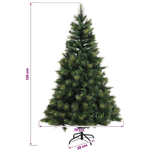 Salkomallinen tekoinen joulukuusi 120 cm PVC ja metalli Vihreä
