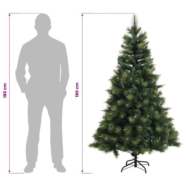 Salkomallinen tekoinen joulukuusi 180 cm PVC ja metalli Vihreä