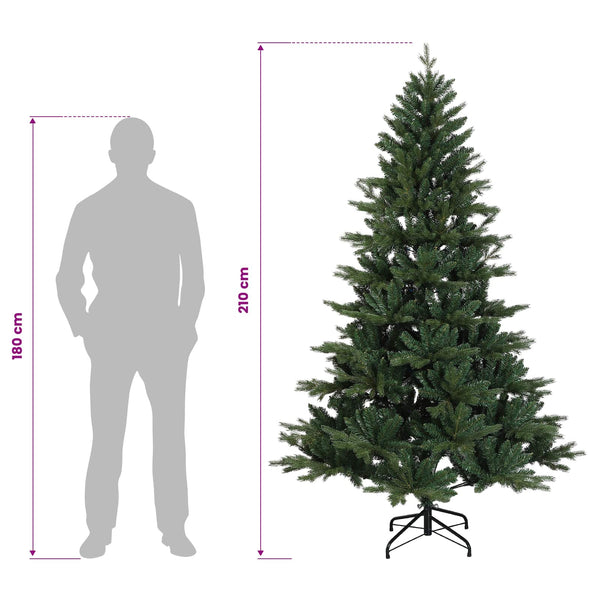 Salkomallinen tekoinen joulukuusi 210 cm PVC ja metalli Vihreä