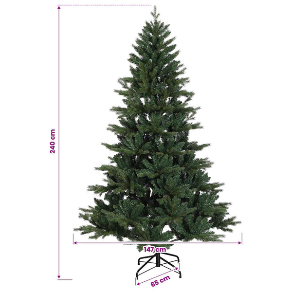 Salkomallinen tekoinen joulukuusi 240 cm PVC ja metalli Vihreä