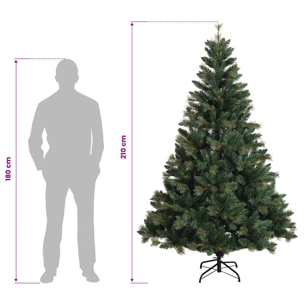 Salkomallinen tekoinen joulukuusi 210 cm PVC ja metalli Vihreä