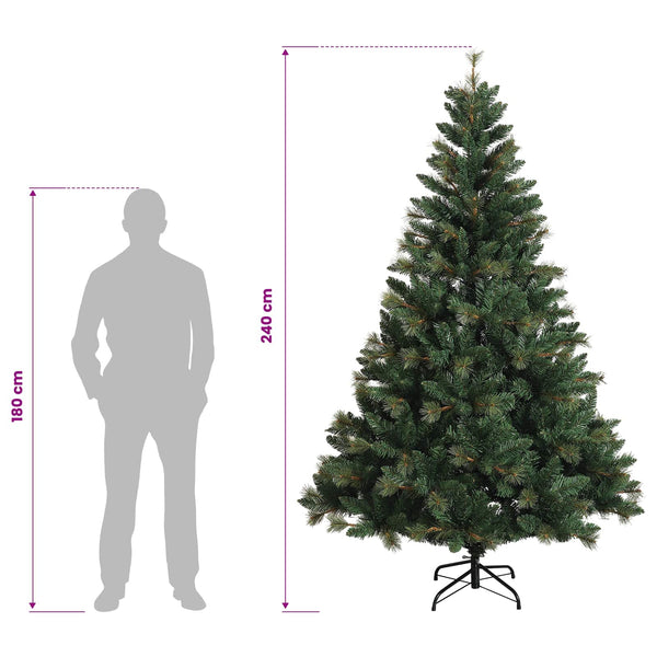 Salkomallinen tekoinen joulukuusi 240 cm PVC ja metalli Vihreä