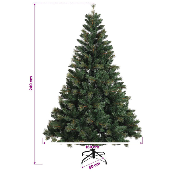 Salkomallinen tekoinen joulukuusi 240 cm PVC ja metalli Vihreä