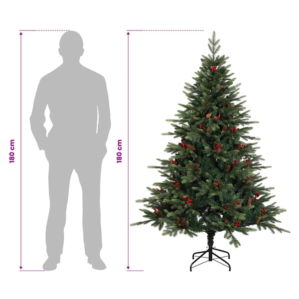 Salkomallinen tekoinen joulukuusi 180 cm PVC ja metalli Vihreä