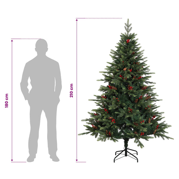 Salkomallinen tekoinen joulukuusi 210 cm PVC ja metalli Vihreä