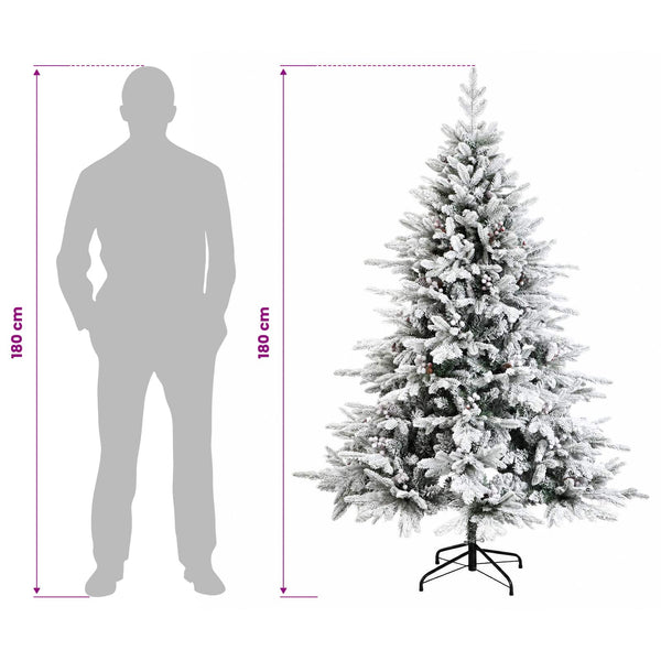 Salkomallinen tekoinen joulukuusi 180 cm PVC ja metalli